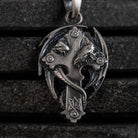 Dragon Cross 925 Silver Pendant, personalized back example