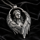 Fallen Angel Blindfolded Pendant, close-up detail