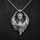 Fallen Angel Blindfolded Pendant, side profile