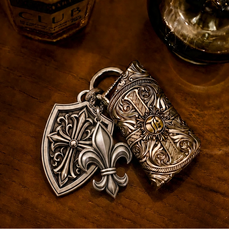 Flower-de-Luce 925 Silver Necklace, alternate car-key pairing