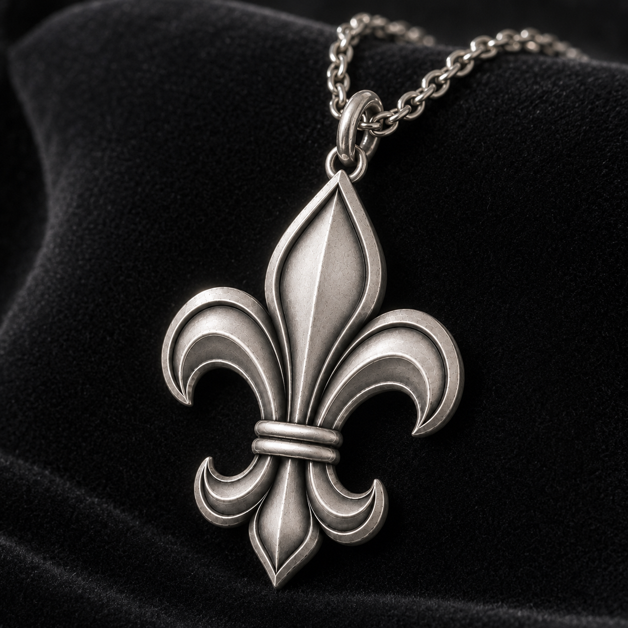 Flower-de-Luce 925 Silver Necklace, front product view