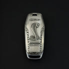 Ford Mustang Shelby GT350 Silver Key Case, back three-quarter view