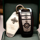Ford Mustang Silver Key Case, front engraving detail