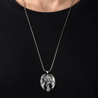 Gothic Dragon Cross 925 Silver Necklace, back view