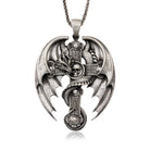 Gothic Dragon Cross 925 Silver Necklace, front product view