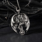 Gothic Dragon Cross 925 Silver Necklace, personalized back example