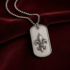 Ignis Flower-de-Luce 925 Silver I.D. Tag, back view