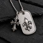 Ignis Flower-de-Luce 925 Silver I.D. Tag, lifestyle display