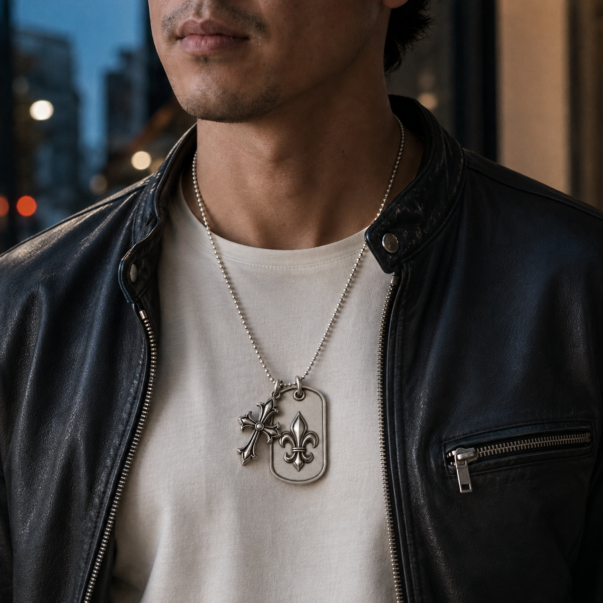 Ignis Flower-de-Luce 925 Silver I.D. Tag, second personalization example