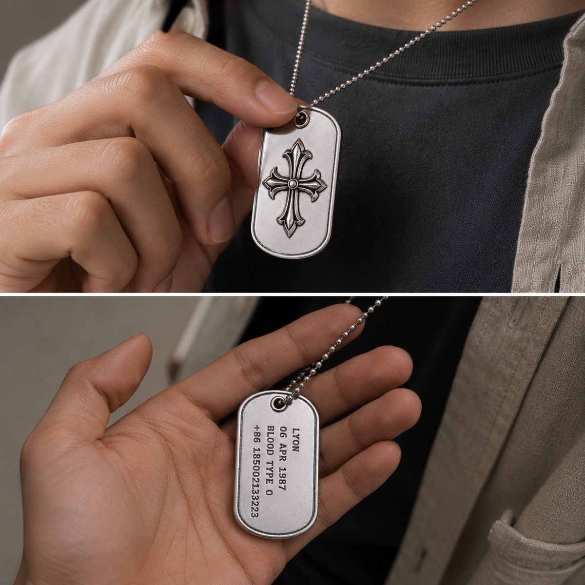 Ignis Identity 925 Silver I.D. Tag, back view