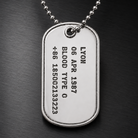 Ignis Identity 925 Silver I.D. Tag, engraved edge detail