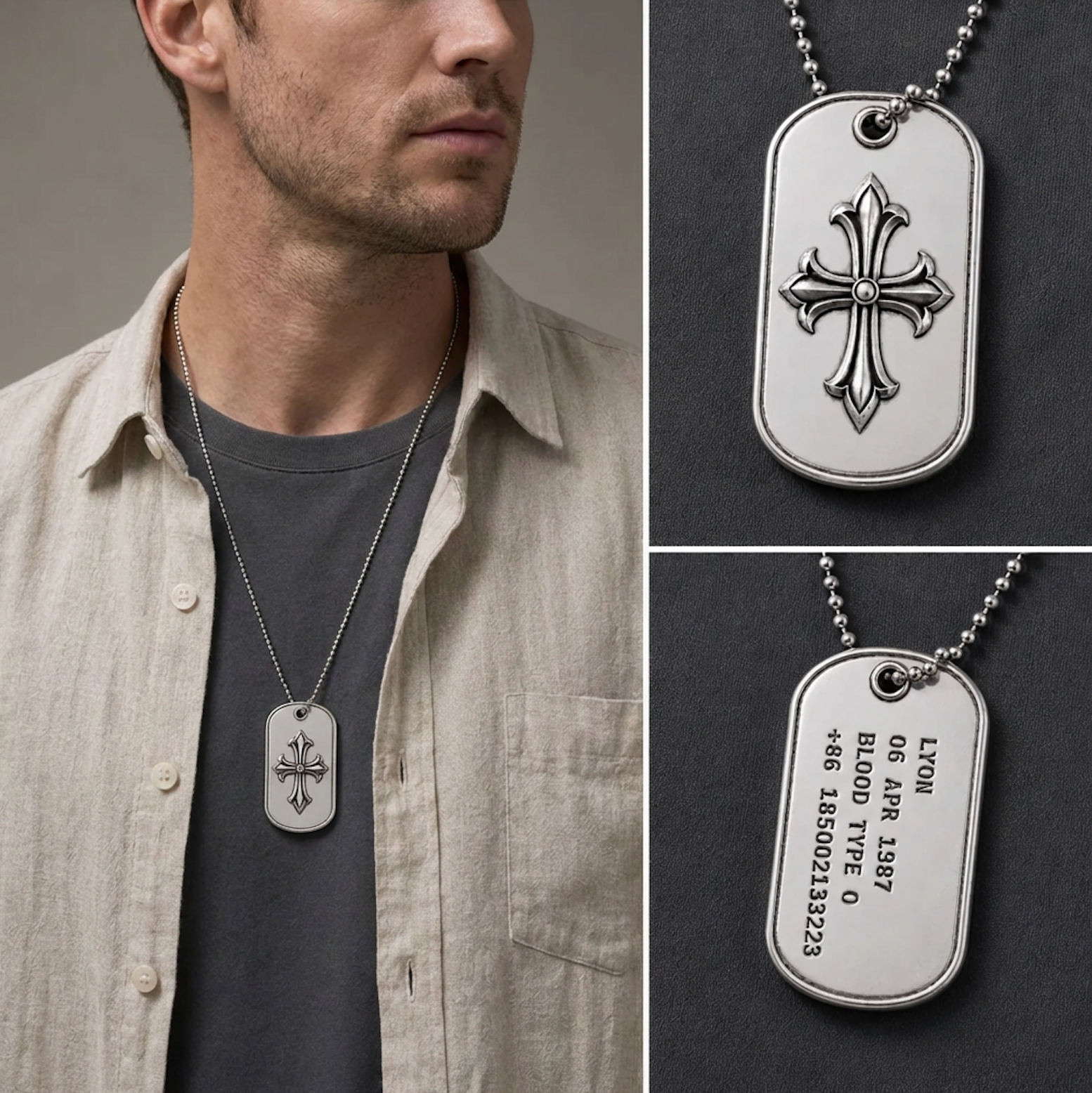 Ignis Identity 925 Silver I.D. Tag, front product view