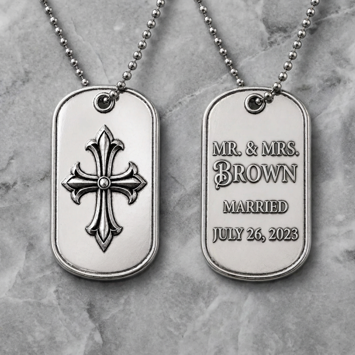 Ignis Identity 925 Silver I.D. Tag, personalized back example