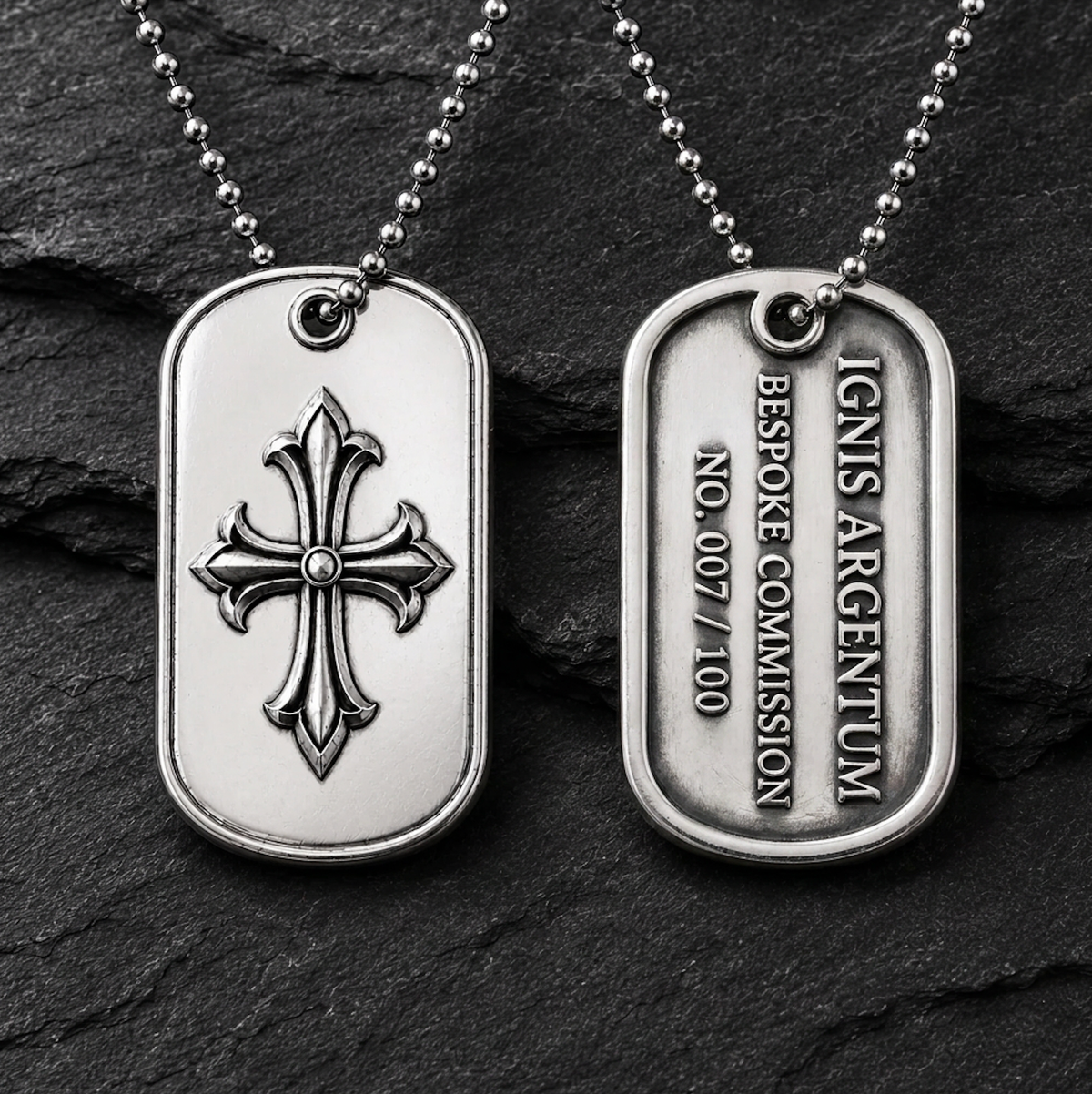 Ignis Identity 925 Silver I.D. Tag, second personalization example