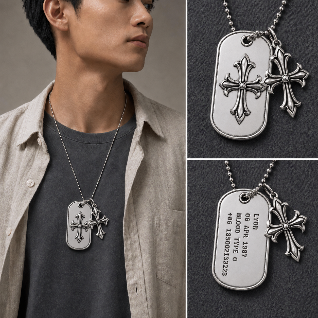 Ignis Identity 925 Silver I.D. Tag, worn on a chain