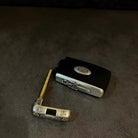 Land Rover sword style sterling silver key case presented in premium packaging with installation tools, ready for gifting.