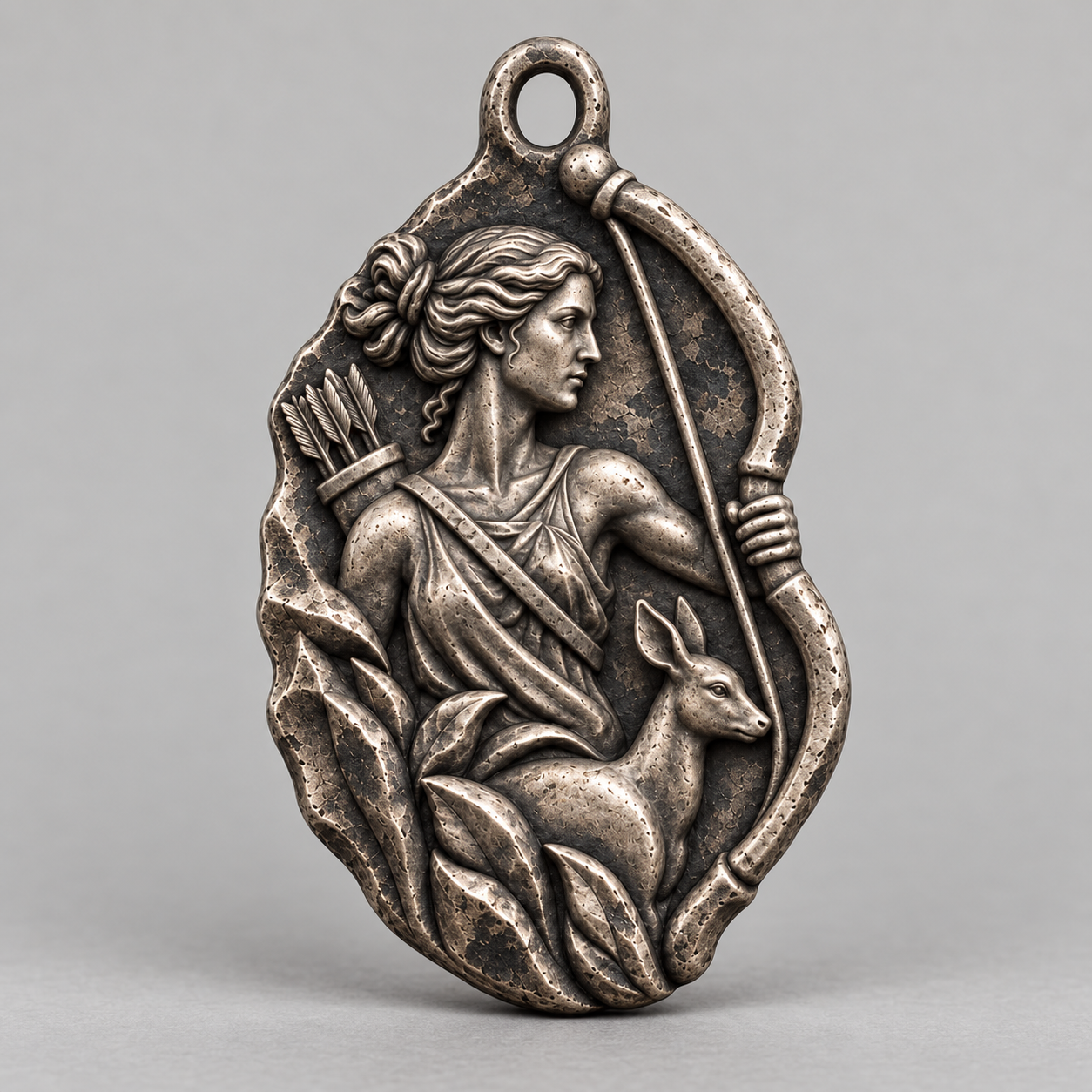 Artemis keychain charm design preview, front view