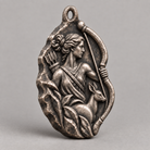Artemis keychain charm design preview, oblique view