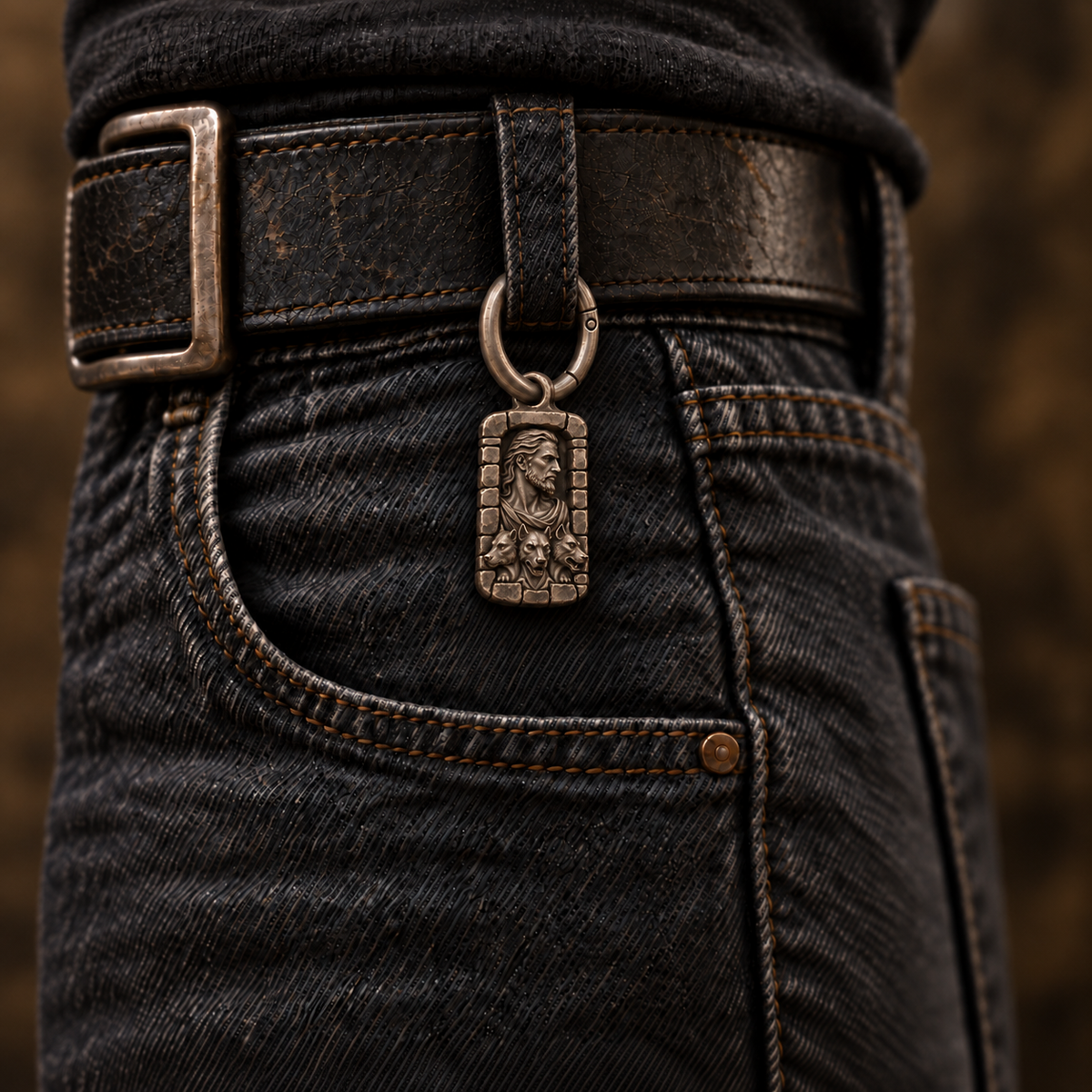 Hades charm worn at a belt with the optional ring; design visualization