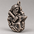 Hephaestus keychain charm design preview, oblique view