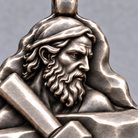 Hephaestus upgraded pendant — 银质表面近照; design visualization, styling accessories excluded
