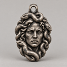 Medusa keychain charm design preview, front view