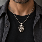 Medusa pendant worn on a separate chain; styling visualization