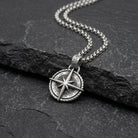 Nautical Compass 925 Silver Pendant, front product view