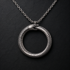 Ouroboros Serpent Circle Pendant, front view