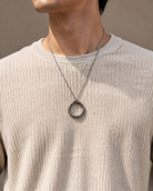 Ouroboros Serpent Circle Pendant, side profile