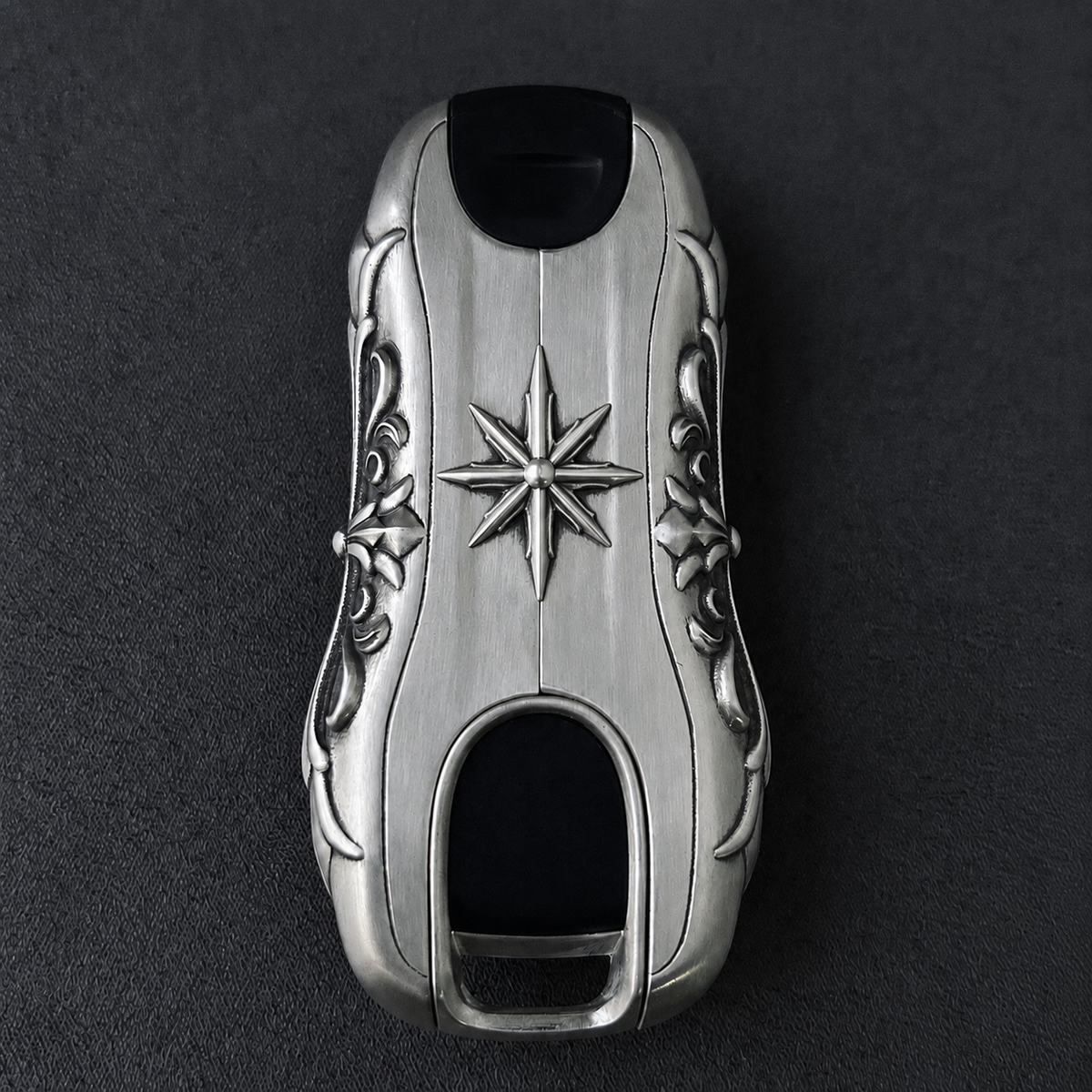 Personalized Porsche 911 & Taycan Key Case, back engraving detail