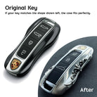 Hand-Finished Surfaces Detail on 925 Sterling Silver Porsche Key Cover - Refined Patina Understated Luxury Craftsmanship Close-Up
