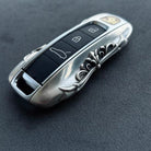IGNIS ARGENTUM Sterling Silver Porsche Key Case - Handcrafted 925 Solid Silver Cover for Three-Button Porsche Key Fob, Precision Fit for 911 Carrera Turbo GT3 Taycan Macan Cayenne Panamera