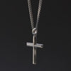 Video showcasing a personalized cross sterling silver pendant necklace