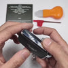Step-by-step installation of Land Rover sterling silver key case — crafted for logo back key fob with precise fit, ensuring unimpeded button operation and seamless integration with factory remote.