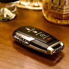 RAM TRX Silver Key Case, back three-quarter view