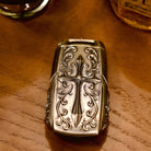 RAM TRX Silver Key Case, front three-quarter view