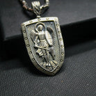 Saint Michael 925 Silver Shield Pendant, making-process view