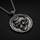 Serpent Skull Medallion Pendant, side profile