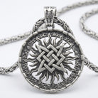 Slavic Sun Wheel 925 Silver Pendant, alternate front view