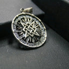 Slavic Sun Wheel 925 Silver Pendant, front view