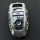 Five-button layout (lock/unlock/remote start/trunk/tailgate) on handcrafted 925 Sterling Silver Ford Bronco key fob