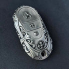 Back view showing continuous floral scrollwork pattern on 925 Sterling Silver