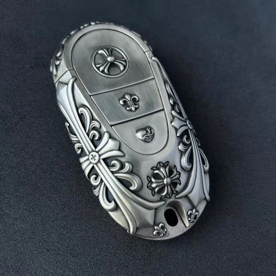 Back view showing continuous floral scrollwork pattern on 925 Sterling Silver