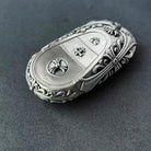 Side profile showing hand-finished rounded capsule design on 925 Sterling Silver frame
