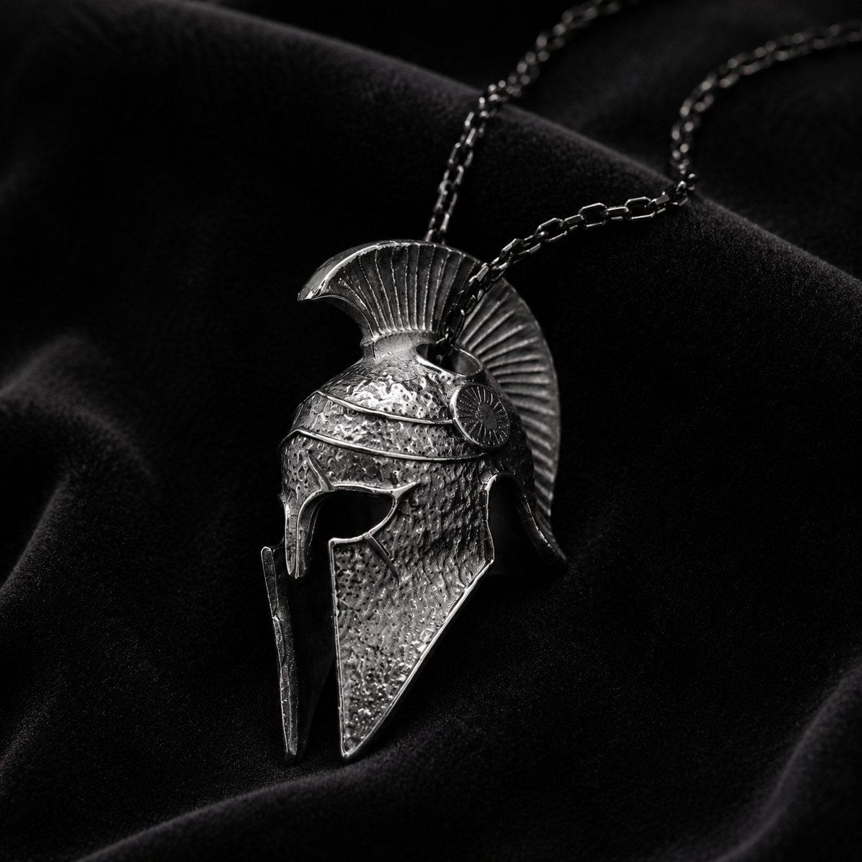 Spartan Helmet Talisman Pendant, back or personalization view