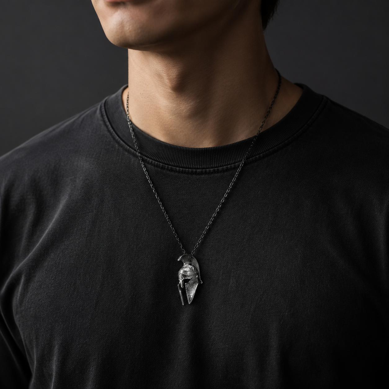 Spartan Helmet Talisman Pendant, side profile