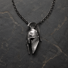 Spartan Helmet Talisman Pendant, worn on a chain