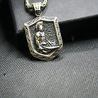 Spartan Shield & Sword Pendant, back or personalization view