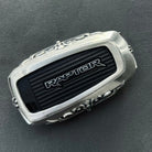 Top angle view of hand-finished Ford Bronco Raptor key case with oxidized accent details